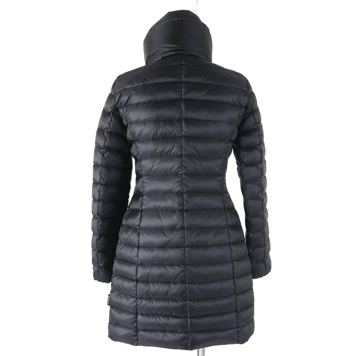 良品△MONCLER モンクレール VERNDI 付け襟デザイン ネックウォーマー風 ロゴジップ金具 ダウンコート ブラック 0 正規品 レディース