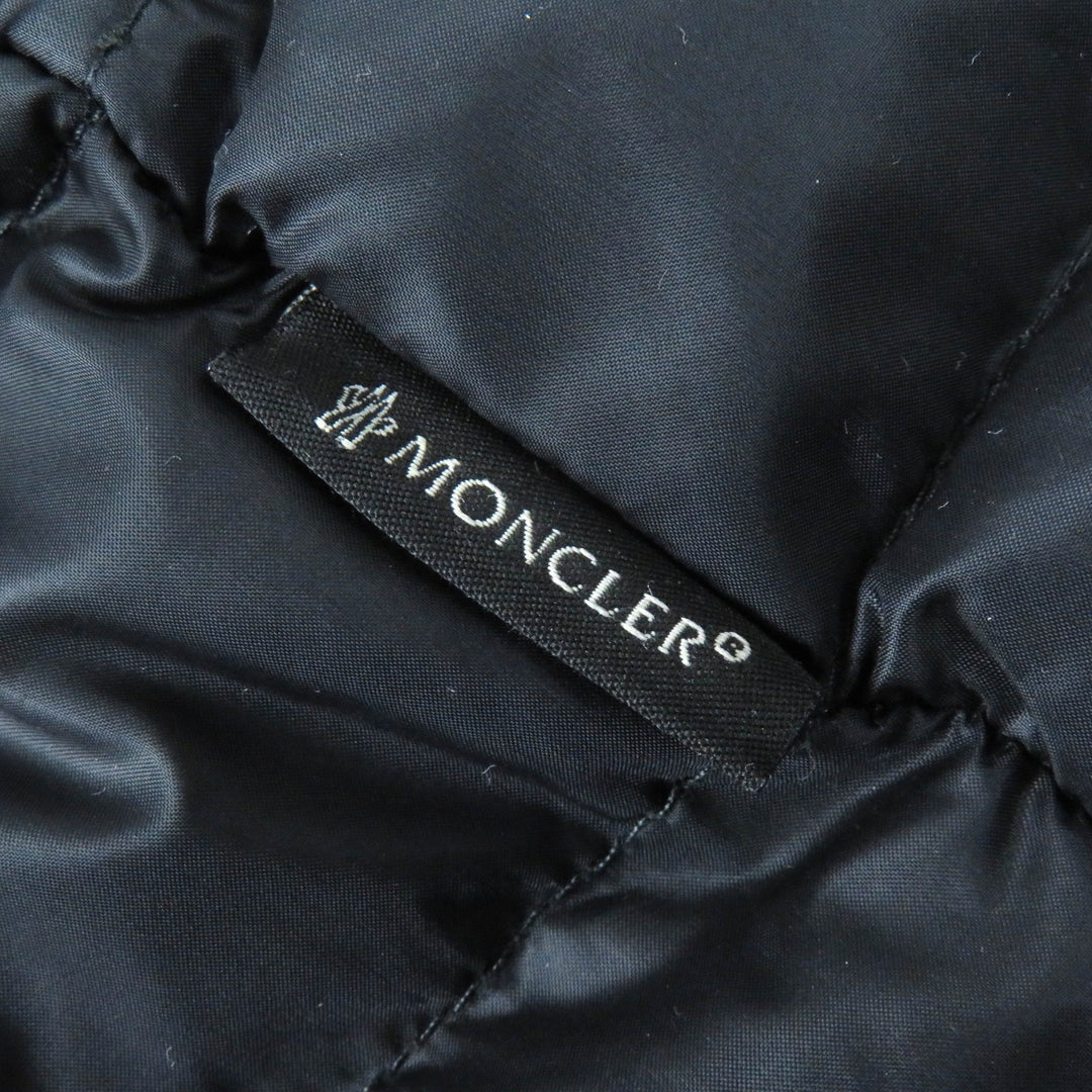 良品△MONCLER モンクレール VERNDI 付け襟デザイン ネックウォーマー風 ロゴジップ金具 ダウンコート ブラック 0 正規品 レディース