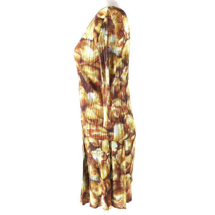 極美△PLEATS PLEASE プリーツプリーズ イッセイミヤケ PP83-JK552/PP83-JG555 ポップコーン カットソースカートセットアップ 3/1 正規