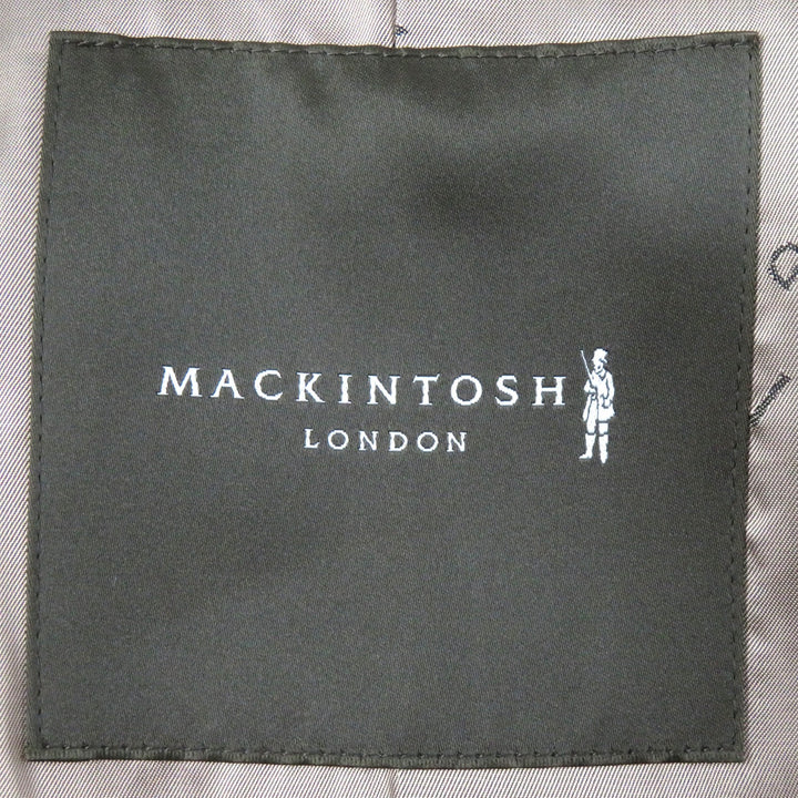 良品△MACKINTOSH LONDON マッキントッシュ ロンドン ロゴボタン ベルト付 フェイクスウェードレザー ロング トレンチコート 36 正規品