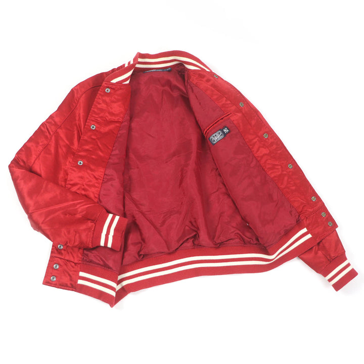 美品□POLO RALPH LAUREN×MLB ポロラルフローレン×MLB 710810481002 ニューヨークヤンキース 中綿 スタジャン レッド M 正規品 メンズ