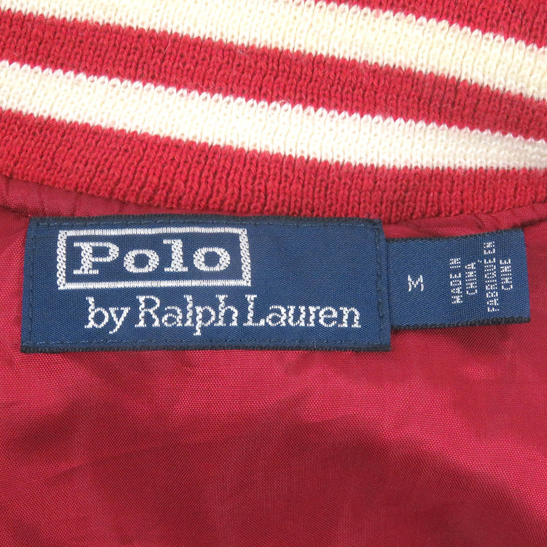 美品□POLO RALPH LAUREN×MLB ポロラルフローレン×MLB 710810481002 ニューヨークヤンキース 中綿 スタジャン レッド M 正規品 メンズ