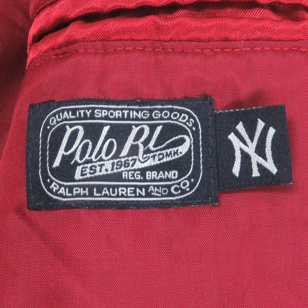 美品□POLO RALPH LAUREN×MLB ポロラルフローレン×MLB 710810481002 ニューヨークヤンキース 中綿 スタジャン レッド M 正規品 メンズ