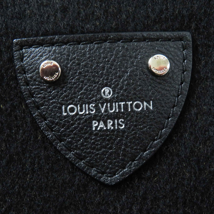 極美品◎LOUIS VUITTON ルイヴィトン ウール シルク ジャイアントモノグラム フーデッド ラップコート ブラック ブラウン 38　レディース