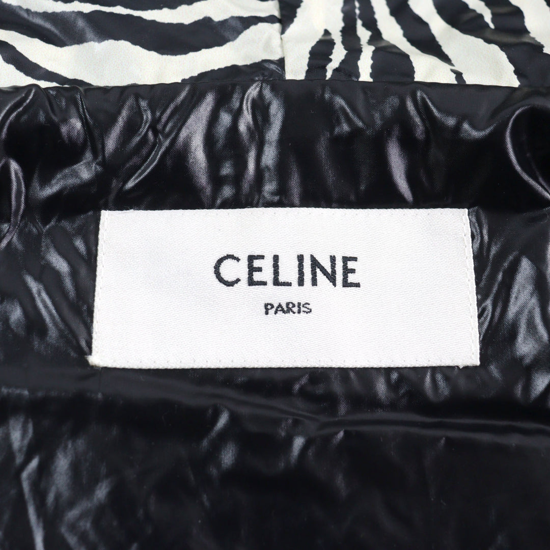 極美品○CELINE セリーヌ 22SS 2W537260Q ゼブラルック ルーズカット コーティングナイロン ジャケット ブルゾン 46 正規品 伊製 メンズ