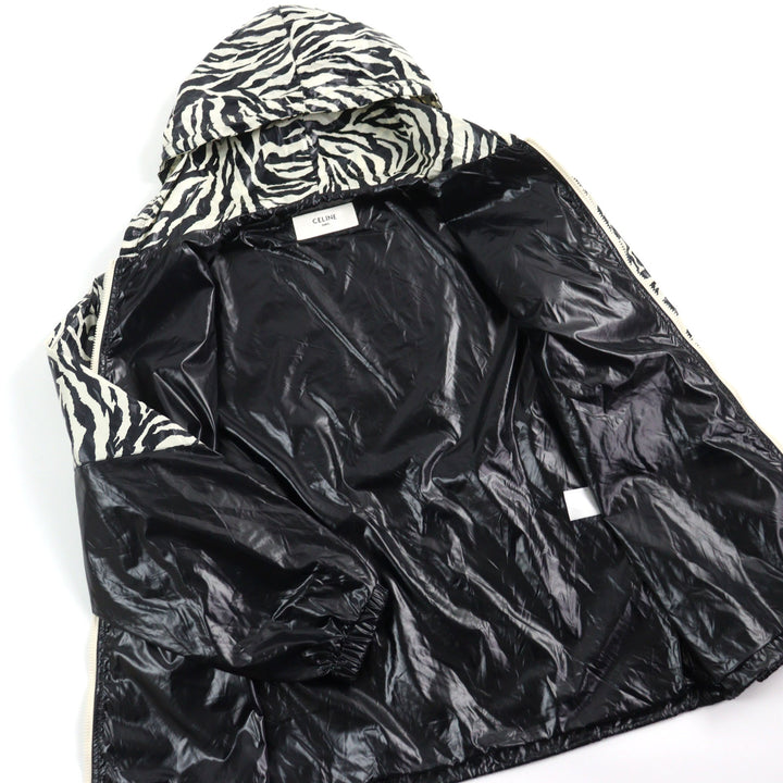 極美品○CELINE セリーヌ 22SS 2W537260Q ゼブラルック ルーズカット コーティングナイロン ジャケット ブルゾン 46 正規品 伊製 メンズ