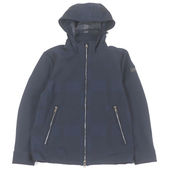 極美品□BLACK LABELCRESTBRIDGE ブラックレーベル・クレストブリッジ 素材切替 サッカー地 チェック柄 ブルゾン ZIPパーカー M 正規品