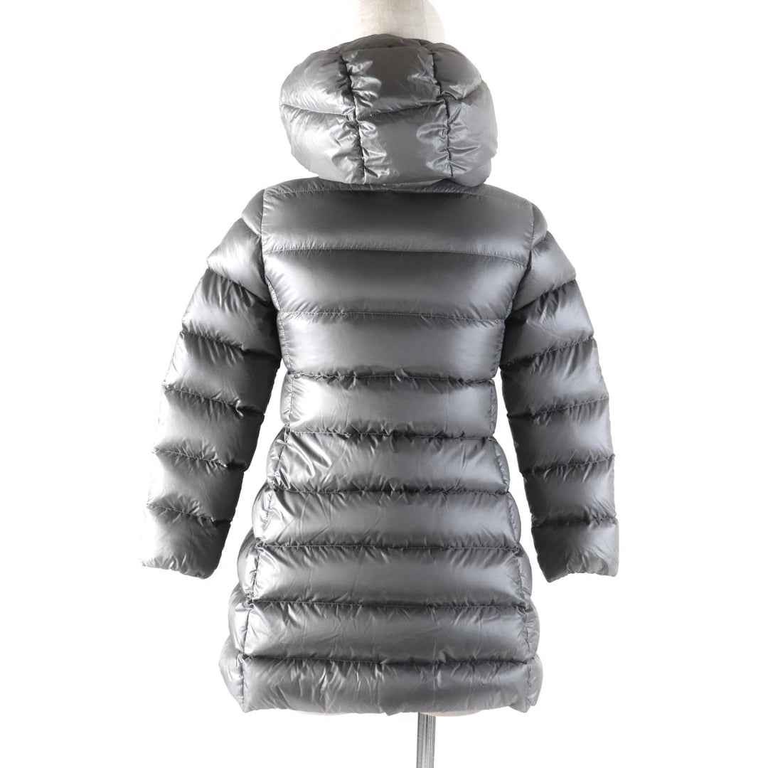 美品★MONCLER モンクレール SUYEN ロゴワッペン・フード付 ZIP UP ダウンコート グレー 10 anni 140cm キッズサイズ 大人女性OK