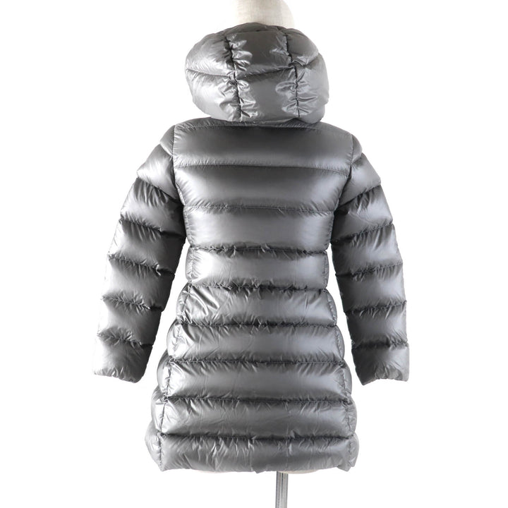 美品★MONCLER モンクレール SUYEN ロゴワッペン・フード付 ZIP UP ダウンコート グレー 10 anni 140cm キッズサイズ 大人女性OK