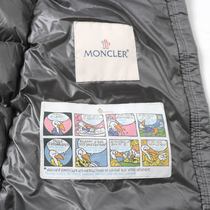 美品★MONCLER モンクレール SUYEN ロゴワッペン・フード付 ZIP UP ダウンコート グレー 10 anni 140cm キッズサイズ 大人女性OK