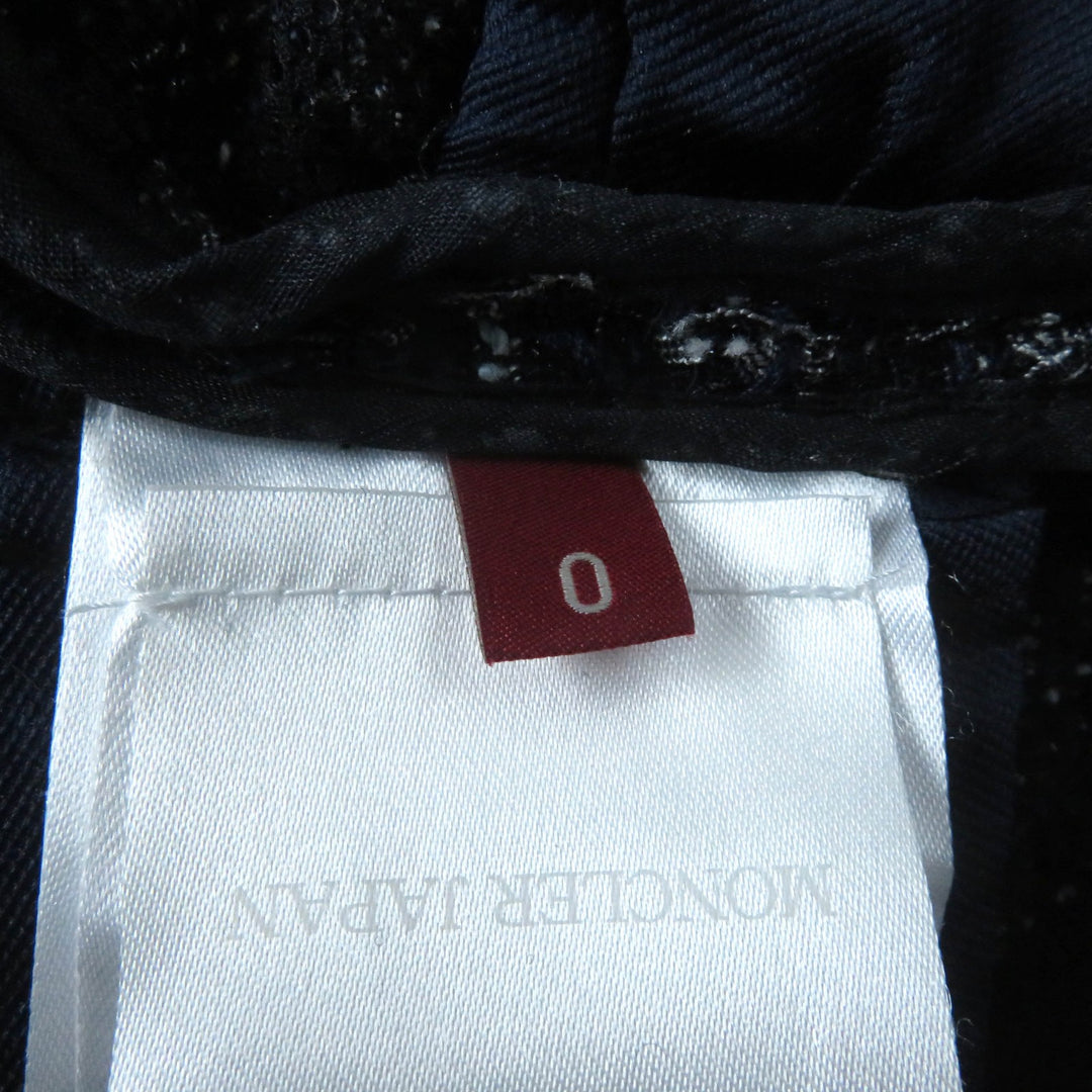美品★MONCLER GAMME ROUGE モンクレール ガムルージュ DALILA ロゴ金具付 スパンコール装飾 リボンツイード ジャケット 紺 0 正規品