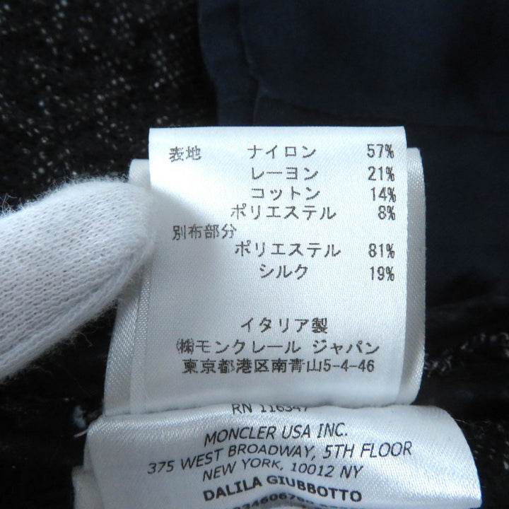 美品★MONCLER GAMME ROUGE モンクレール ガムルージュ DALILA ロゴ金具付 スパンコール装飾 リボンツイード ジャケット 紺 0 正規品