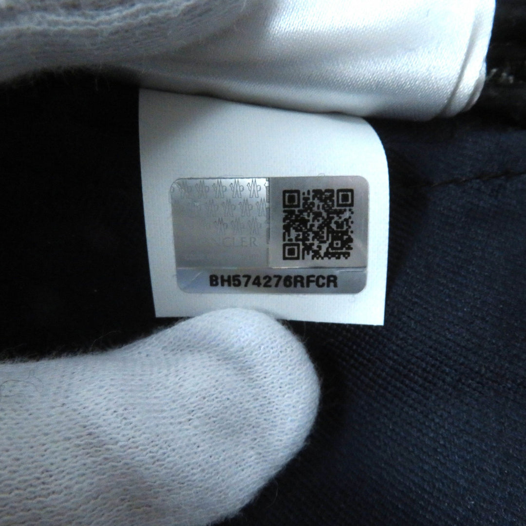美品★MONCLER GAMME ROUGE モンクレール ガムルージュ DALILA ロゴ金具付 スパンコール装飾 リボンツイード ジャケット 紺 0 正規品