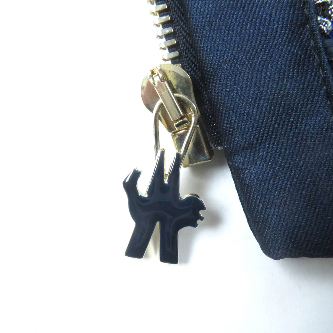 美品★MONCLER GAMME ROUGE モンクレール ガムルージュ DALILA ロゴ金具付 スパンコール装飾 リボンツイード ジャケット 紺 0 正規品