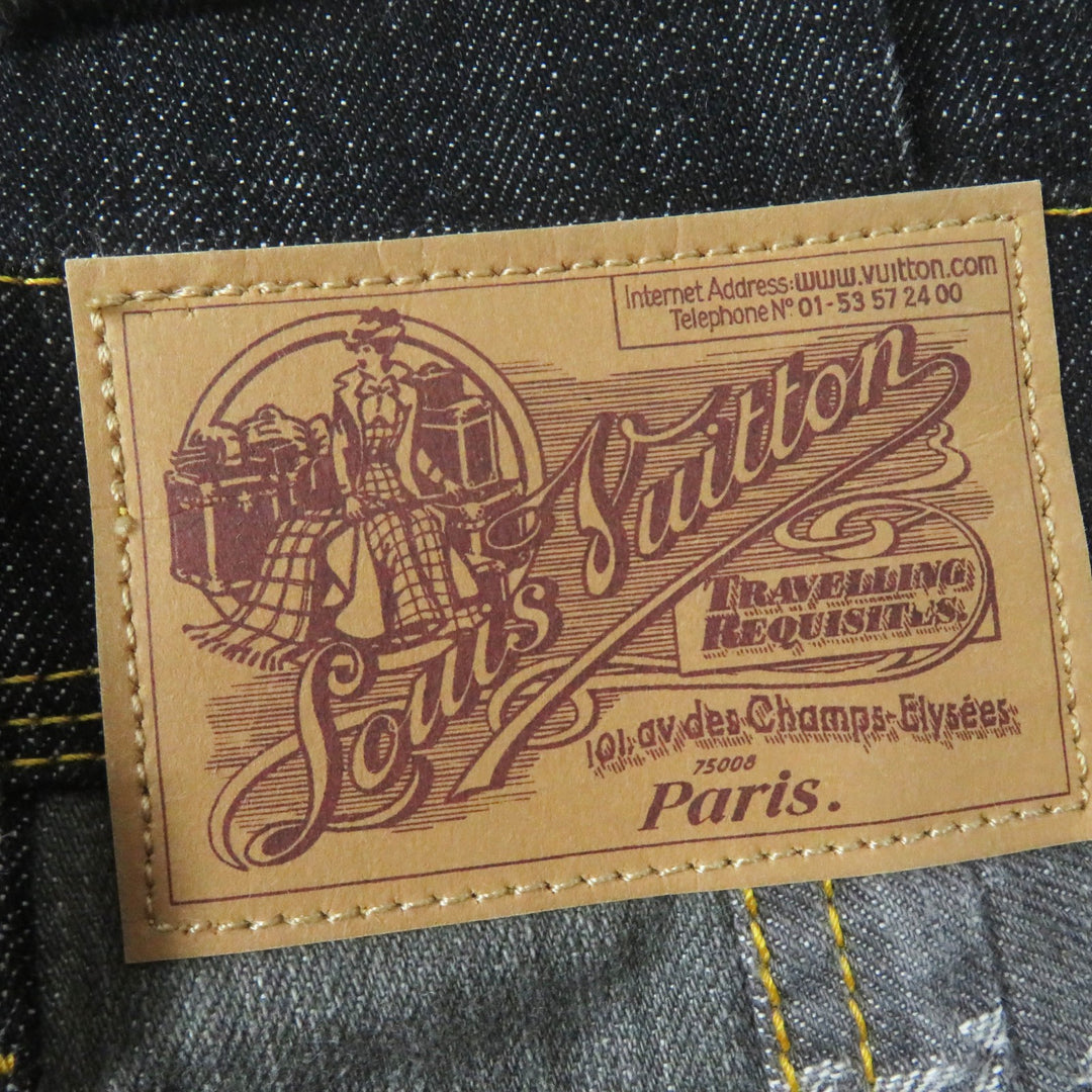 極美品◎LOUIS VUITTON ルイヴィトン 07SS 希少 カットオフ モノグラム パッチワーク デニムパンツ インディゴブルー グレー系 34 正規品
