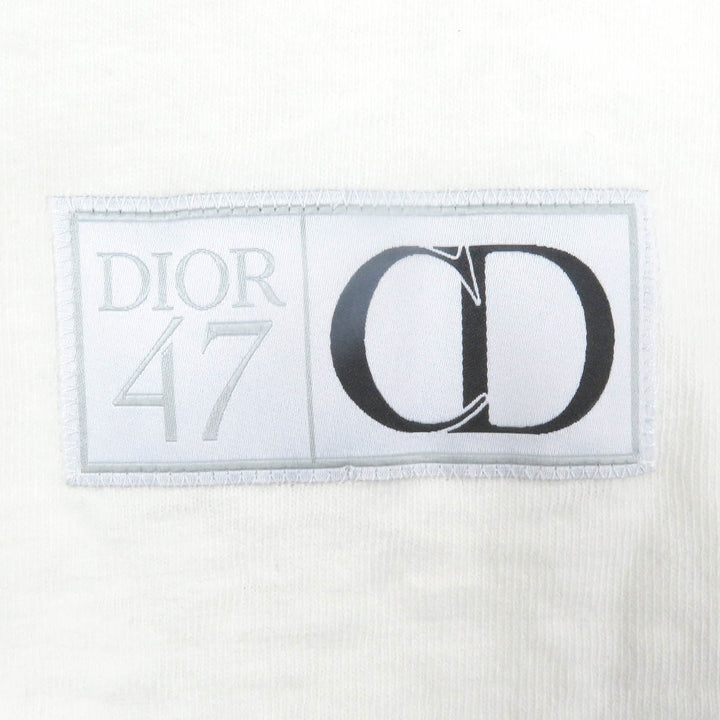 美品□DIOR ディオール オム 24SS 413J640A0849 ダメージ加工 スラブコットンジャージー 半袖Ｔシャツ ホワイト S イタリア製 正規品