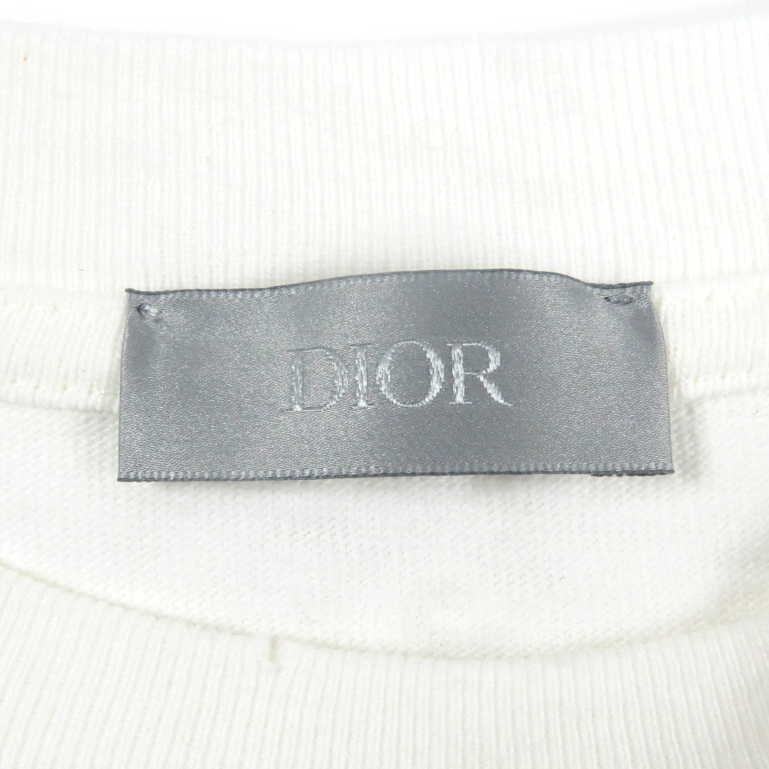 美品□DIOR ディオール オム 24SS 413J640A0849 ダメージ加工 スラブコットンジャージー 半袖Ｔシャツ ホワイト S イタリア製 正規品