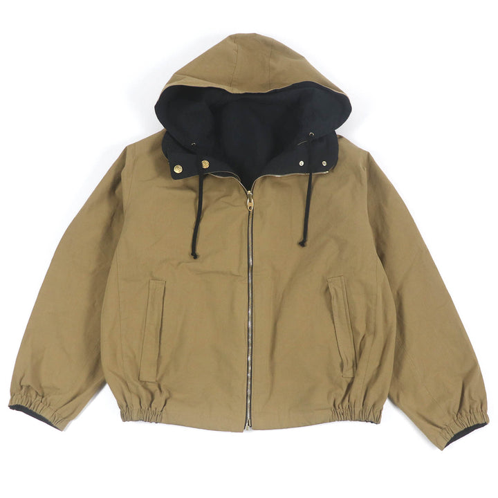 良品□GUCCI グッチ 20AW 609509 Orgasmique リバーシブル フーデッド ミリタリージャケット ベージュ ブラック 50 イタリア製 正規品