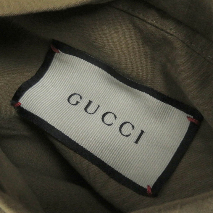 良品□GUCCI グッチ 20AW 609509 Orgasmique リバーシブル フーデッド ミリタリージャケット ベージュ ブラック 50 イタリア製 正規品