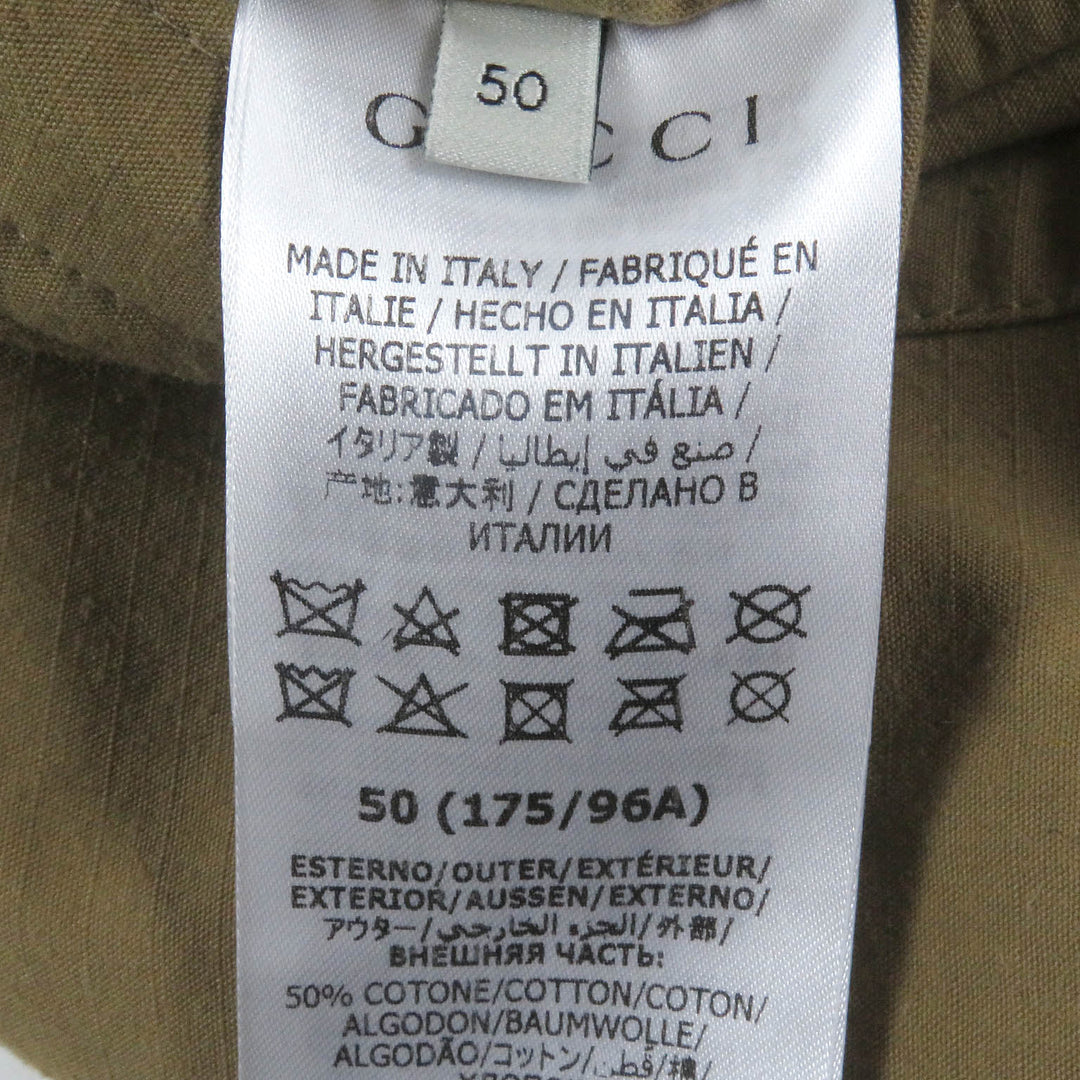良品□GUCCI グッチ 20AW 609509 Orgasmique リバーシブル フーデッド ミリタリージャケット ベージュ ブラック 50 イタリア製 正規品