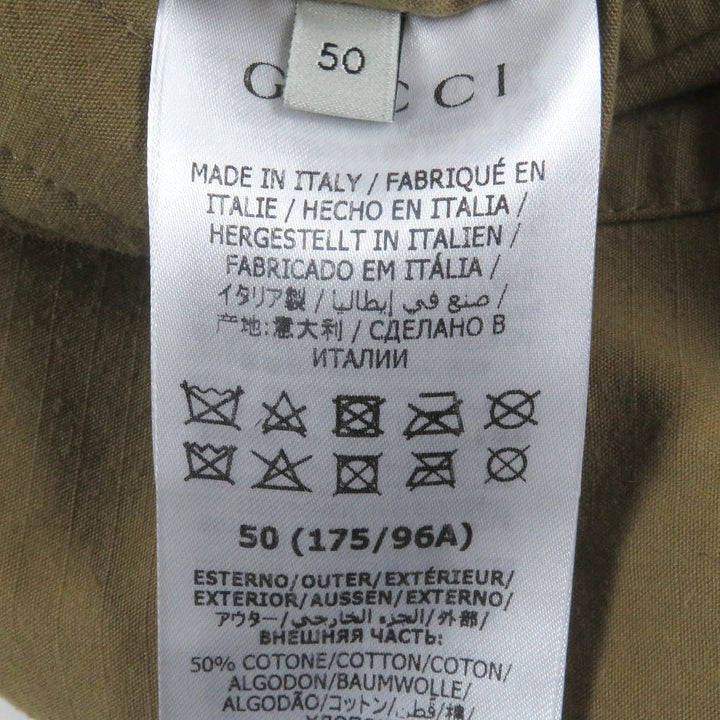 良品□GUCCI グッチ 20AW 609509 Orgasmique リバーシブル フーデッド ミリタリージャケット ベージュ ブラック 50 イタリア製 正規品