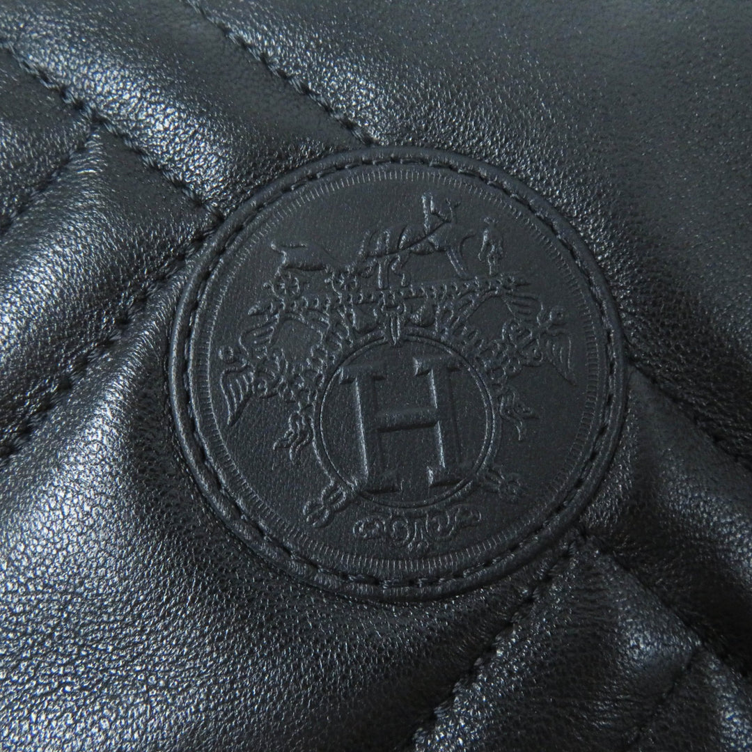 極美品◎HERMES エルメス 222048 Fuji フジ Ex Libris パッチ付き キルティング レザー ブーツ ブラック 36.5 箱・保存袋付き イタリア製