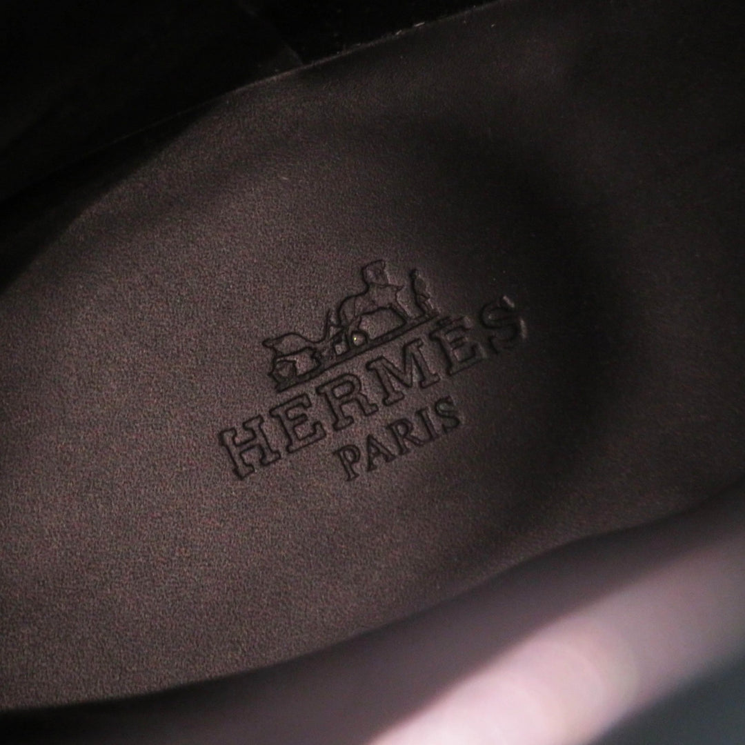 極美品◎HERMES エルメス 222048 Fuji フジ Ex Libris パッチ付き キルティング レザー ブーツ ブラック 36.5 箱・保存袋付き イタリア製