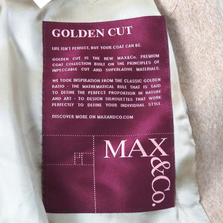 極美品△MAX&amp;CO マックスアンドコー 20AW 70140620 クアルツォ アルパカ50% GOLDEN CUT チェスターコート ベージュ 38 正規品 レディース