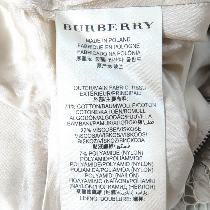 未使用品△BURBERRY LONDON バーバリーロンドン 3929597 コットン 総レース キーネック ノースリーブ ワンピース ライトベージュ 36