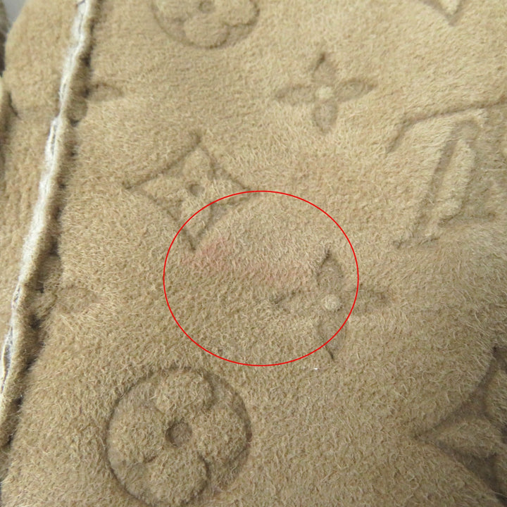 良品★LOUIS VUITTON ルイヴィトン M76453 マフ シャーリングラム モノグラム ムートン ミトン 手袋 ベージュ 伊製 正規品 レディース