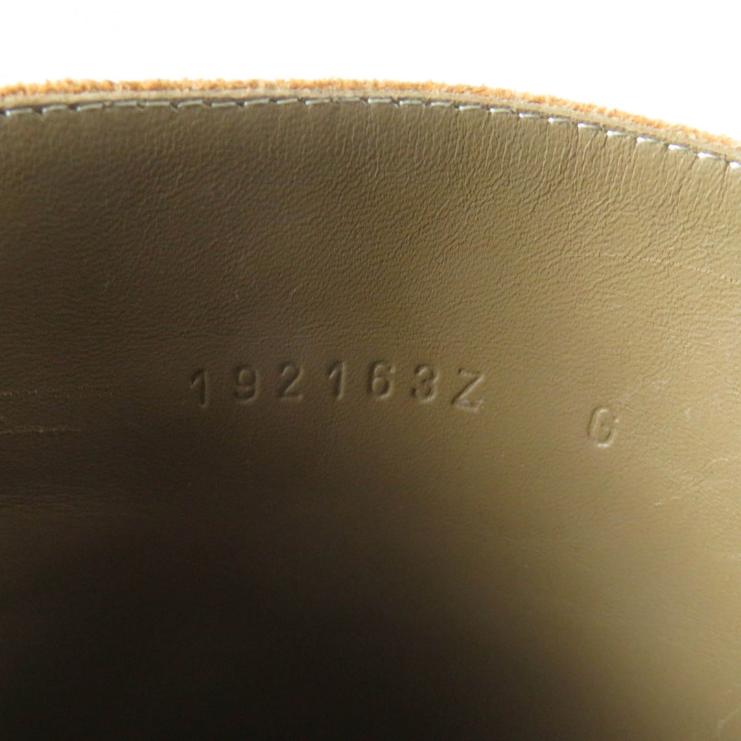 美品★HERMES エルメス ヴェルサイユ カレーシュ金具付 スクエアトゥ スウェードレザー ロングブーツ ライトブラウン 36 袋付 レディース