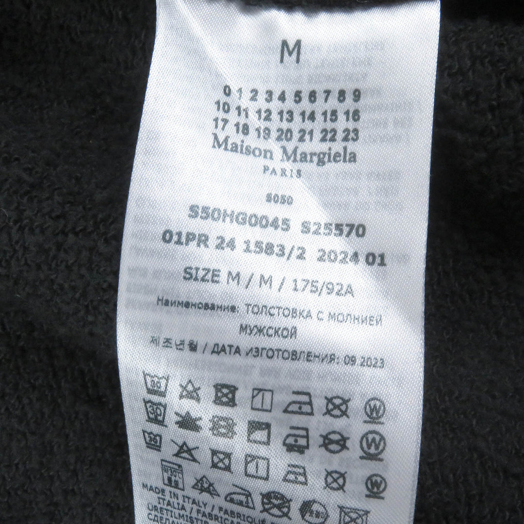 未使用品□Maison Margiela 10 24SS S50HG0045 コットン USED加工 オーバーサイズ パーカー ブラック M イタリア製 正規品 定価211200円