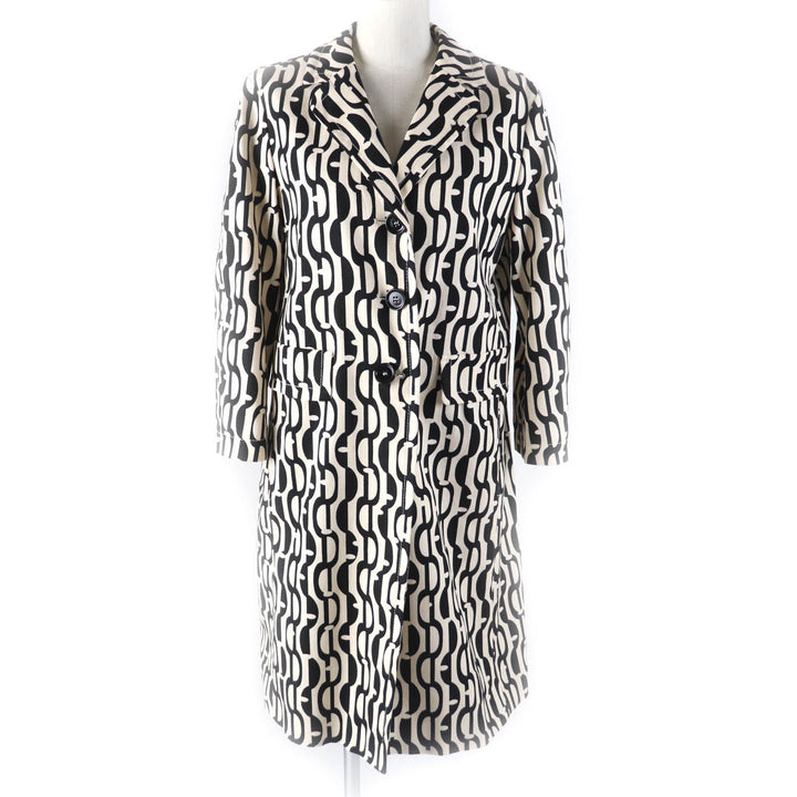 未使用品★S MaxMara DESIGN FOR EASY LIVING エス マックスマーラ 912101226 総柄 チェスターコート アイボリー ブラック 40 正規品