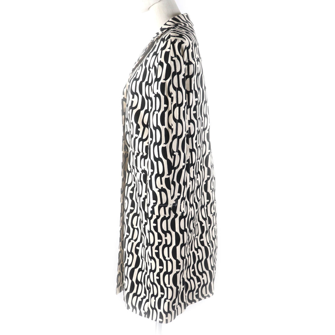 未使用品★S MaxMara DESIGN FOR EASY LIVING エス マックスマーラ 912101226 総柄 チェスターコート アイボリー ブラック 40 正規品