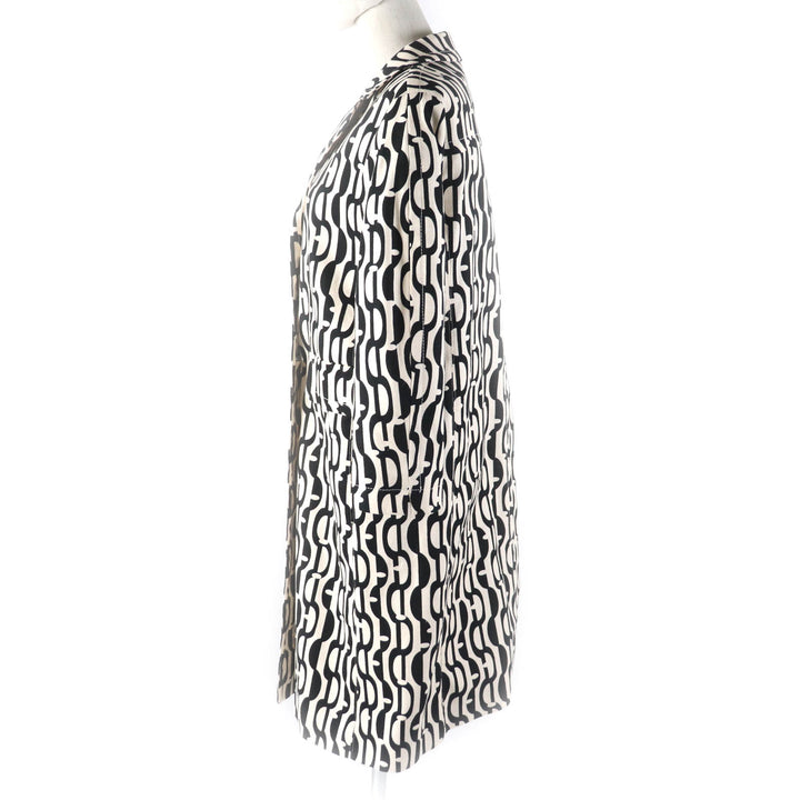 未使用品★S MaxMara DESIGN FOR EASY LIVING エス マックスマーラ 912101226 総柄 チェスターコート アイボリー ブラック 40 正規品