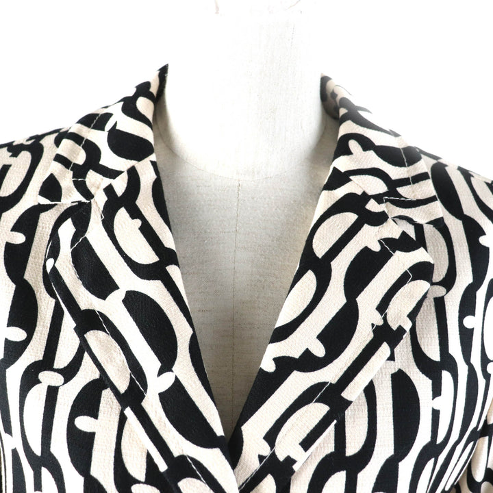 未使用品★S MaxMara DESIGN FOR EASY LIVING エス マックスマーラ 912101226 総柄 チェスターコート アイボリー ブラック 40 正規品