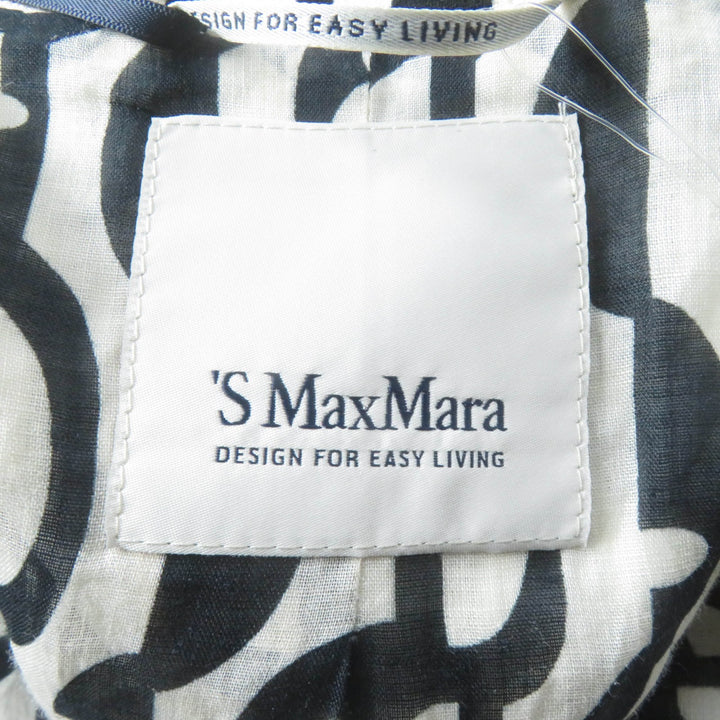 未使用品★S MaxMara DESIGN FOR EASY LIVING エス マックスマーラ 912101226 総柄 チェスターコート アイボリー ブラック 40 正規品