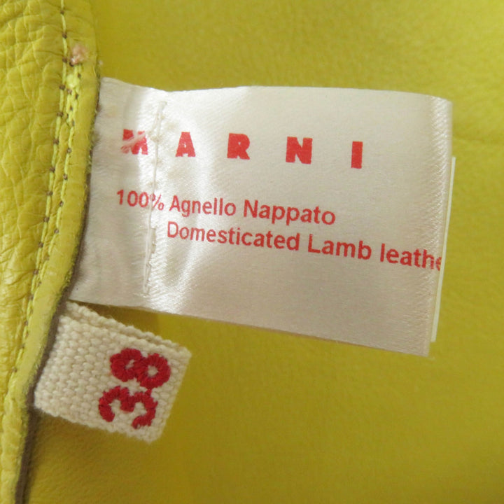美品◎MARNI マルニ IMXD22RYOLA175 ラムレザー バイカラー ノーカラージャケット ベージュ イエロー 38 イタリア製 正規品 レディース