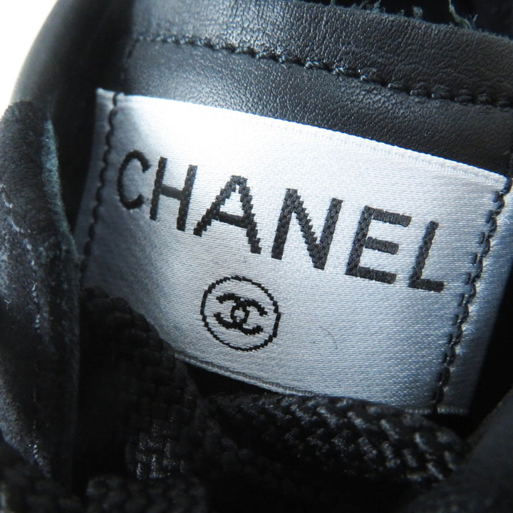 未使用品◎CHANEL シャネル 24S G45714 ココマーク ロゴ入 カーフスキン スニーカー ブラック ホワイト 36 箱付 伊製 正規品 レディース