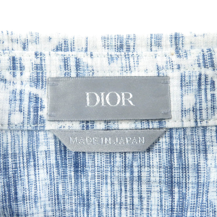 極美品□DIOR ディオール オム 013D585BY989 オブリーク ロングスリーブ デニムシャツ 長袖シャツ インディゴブルー 45 日本製 正規品