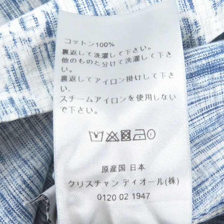 極美品□DIOR ディオール オム 013D585BY989 オブリーク ロングスリーブ デニムシャツ 長袖シャツ インディゴブルー 45 日本製 正規品