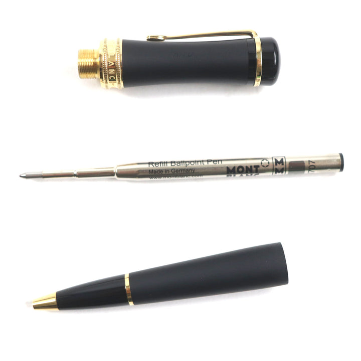 極美品▼MONTBLANC モンブラン BONHEUR ボヌール ニュイ ホワイトスター ツイスト式 ボールペン マットブラック 箱・ケース付き 筆記◎