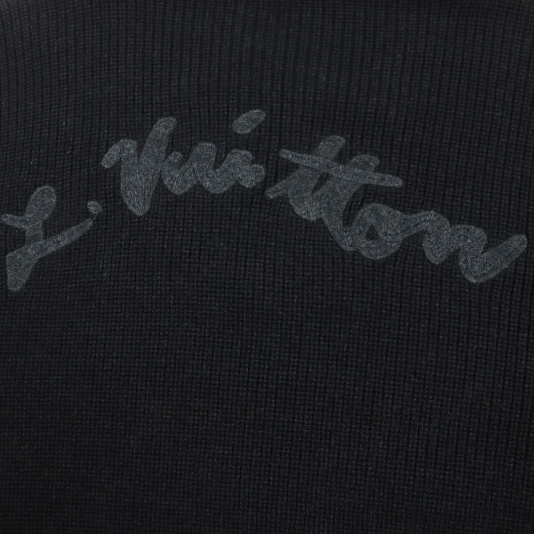 極美品▼LOUIS VUITTON ルイヴィトン 22SS ウール100% バックロゴ刺繍 シグネチャー ハーフジップ ニット セーター S 正規品 メンズ