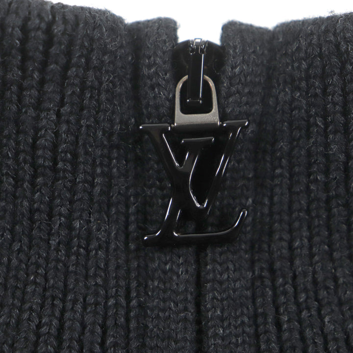 極美品▼LOUIS VUITTON ルイヴィトン 22SS ウール100% バックロゴ刺繍 シグネチャー ハーフジップ ニット セーター S 正規品 メンズ