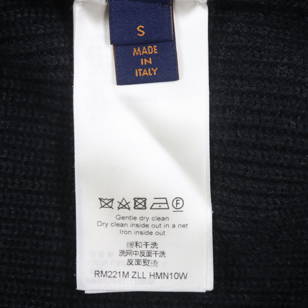 極美品▼LOUIS VUITTON ルイヴィトン 22SS ウール100% バックロゴ刺繍 シグネチャー ハーフジップ ニット セーター S 正規品 メンズ