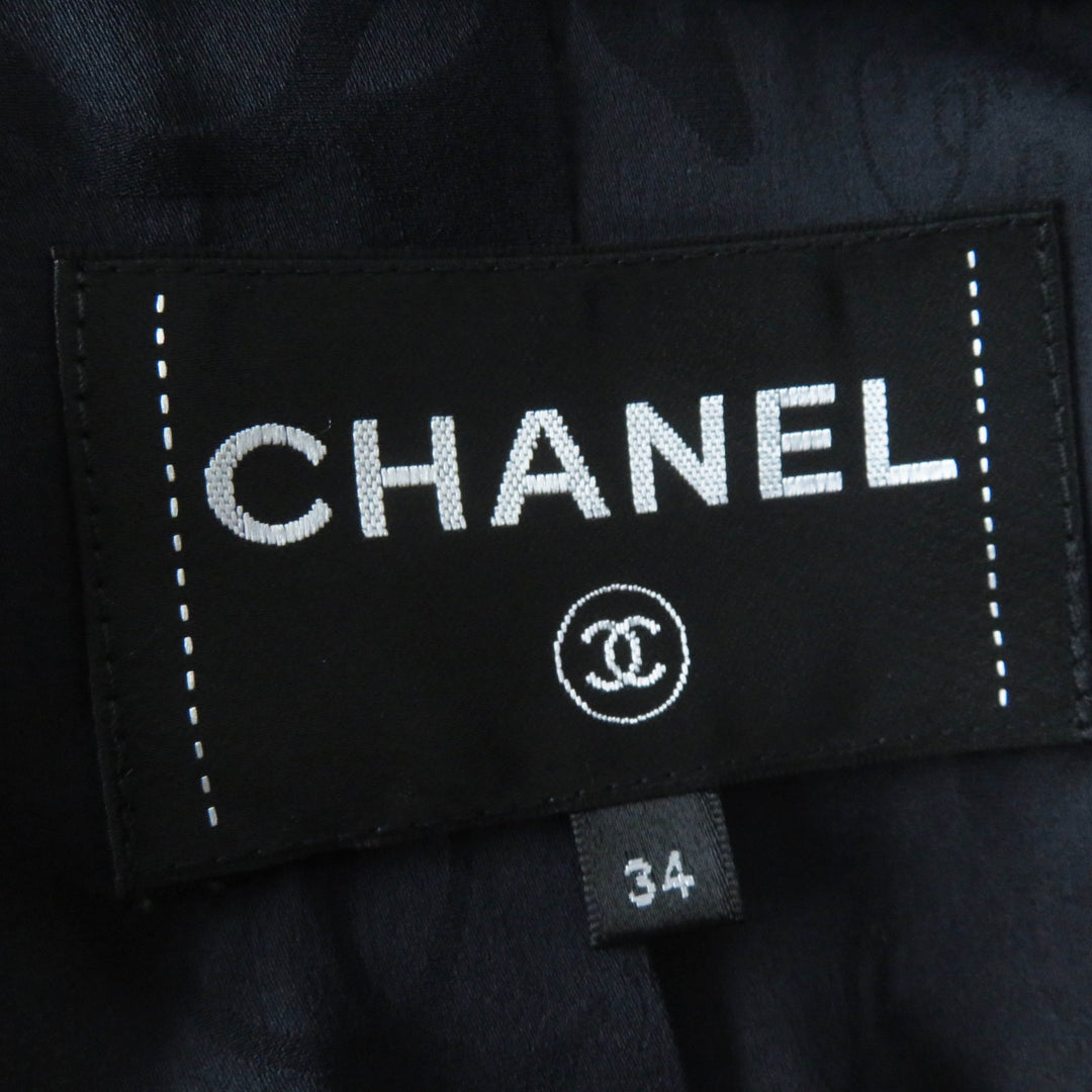 極美品◎CHANEL シャネル P57229 パク・シネ着用 BIGココバッグルベルト付き ロングコート ブラック ネイビー 34 仏製 正規品 レディース