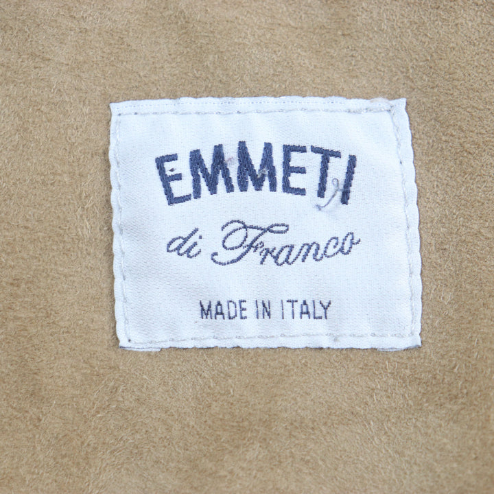 良品▼EMMETI エンメティ 羊革 ラムレザー バックベルト付き ムートンコート ライトブラウン 46 イタリア製 正規品 メンズ