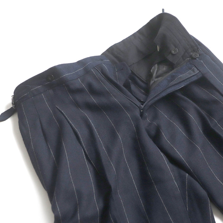 美品□TITO ALLEGRETTO ティト アレグレット ウール100％ ストライプ柄 シングルスーツ セットアップ ネイビー 44 イタリア製 正規品