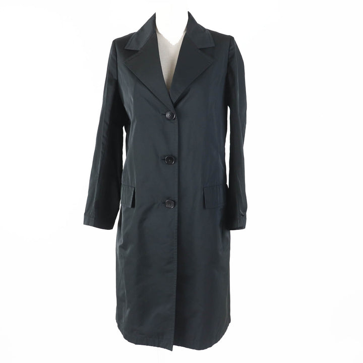 極美品◎JIL SANDER ジルサンダー シルク混 ロング丈 チェスターコート ブラック 34 イタリア製 正規品 レディース 定価217800円