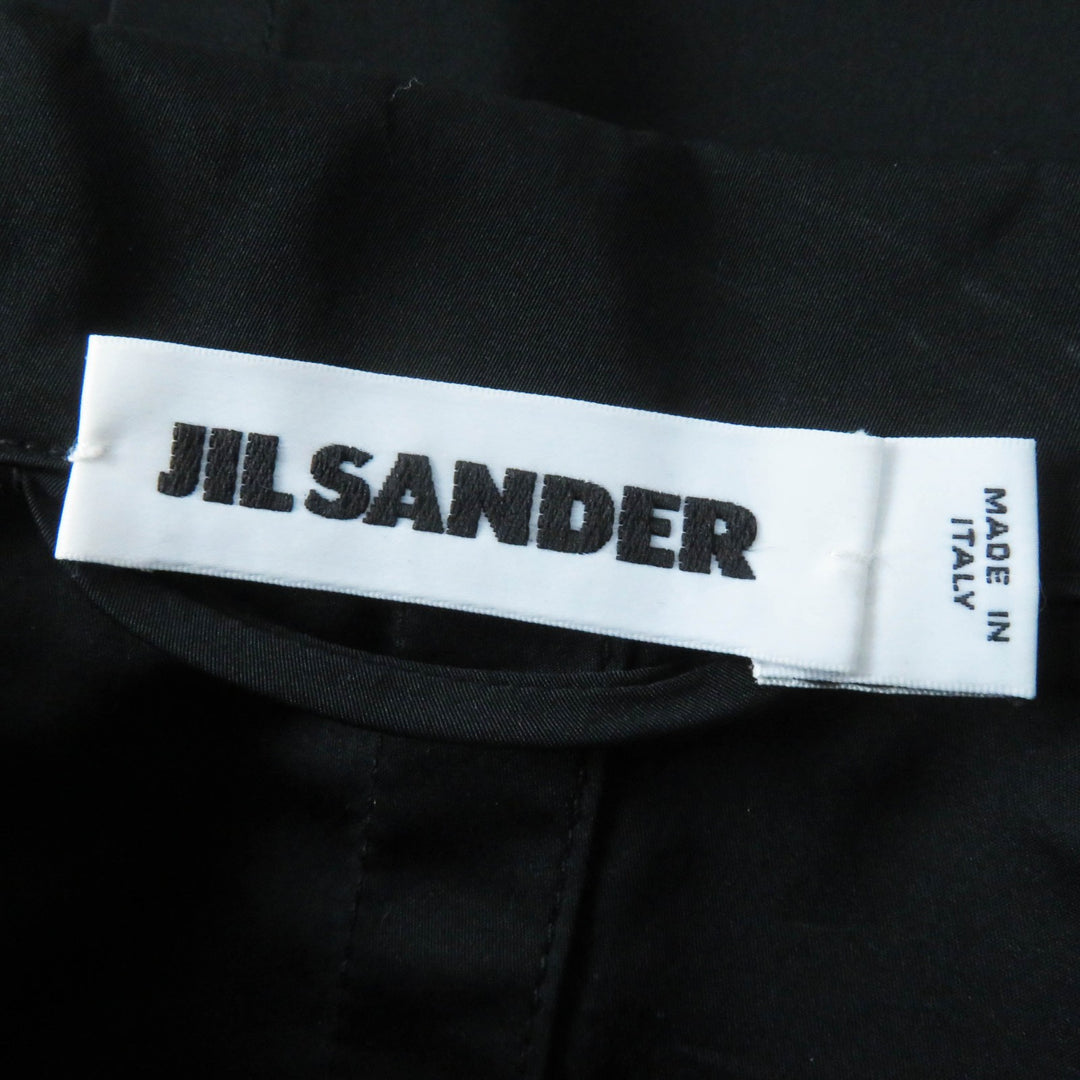 極美品◎JIL SANDER ジルサンダー シルク混 ロング丈 チェスターコート ブラック 34 イタリア製 正規品 レディース 定価217800円